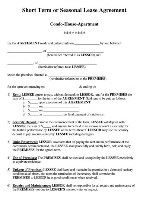 Looking for tenancy agreement samples? Printable Free Shortterm Rental Lease Agreement Templates ...