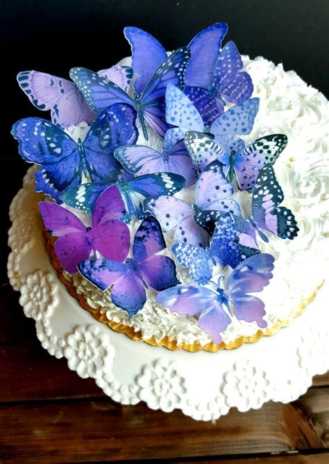 Edible Butterfly Purple Mist Cake Cupcake Toppers Cake