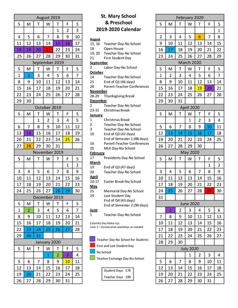 Mount Saint Marys Academic Calendar Printable Word Searches