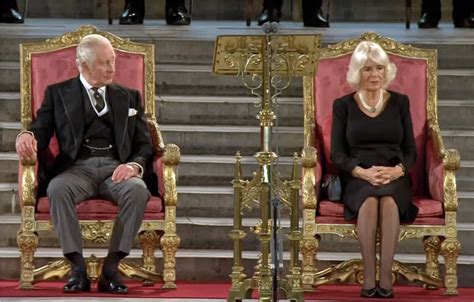 King Charles Camilla Sit On Thrones For The First Time LOOK