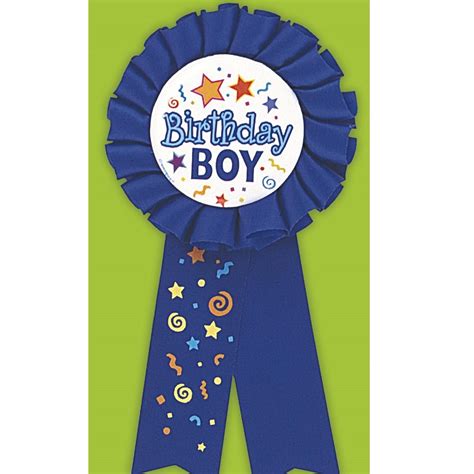 Birthday Boy Blue Award Ribbon Favour