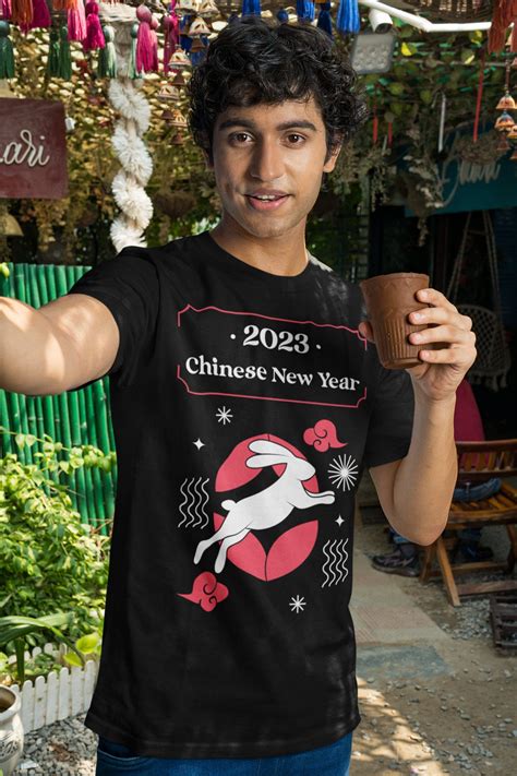 Tee Shirts Tees Chinese New Year Fabric Weights Newyear Cotton Fabric Turn Ons Unisex