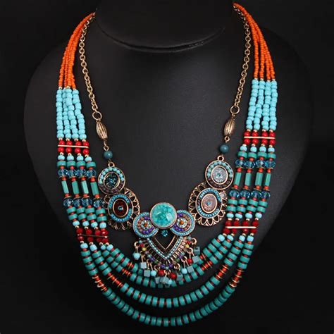 New Vintage Handmade Beaded Ethnic Necklaces Boho Bohemian Crystal