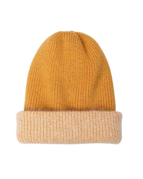 Reversible Yellow Beanie Hat Oliver Bonas