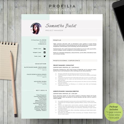 Word Resume And Cover Letter Template Creative Cover