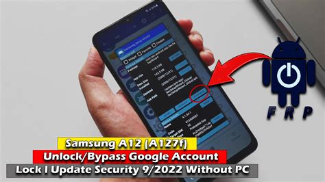 Samsung Galaxy A A F Unlock Bypass Google Account Lock L Update Security Without