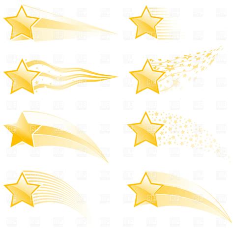 20 Gold Shooting Stars Vector Images 5 Gold Stars Clip Art Gold