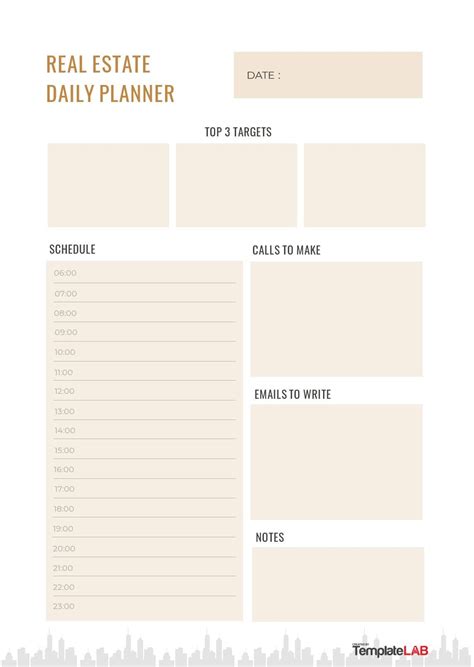 Free Real Estate Daily Planner Template Printable Templates