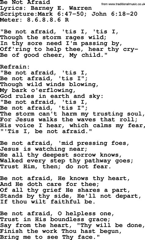 Be Not Afraid Catholic Hymn Lyrics 4direions