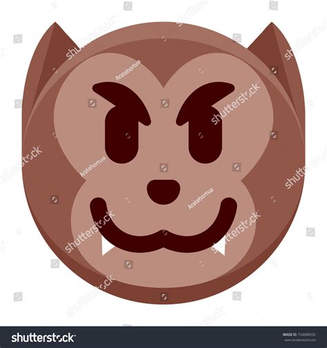 Vector Cartoon Werewolf Emoji Isolated On เวกเตอร์สต็อก ปลอดค่า