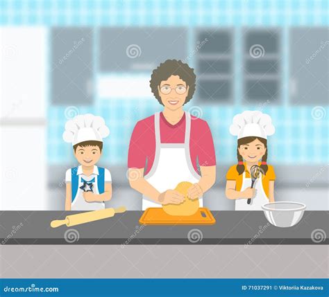 Kitchen Granny Cartoon Character Vector Illustration