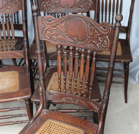 Bargain Johns Antiques Antique Set Of Six Oak Pressback Chairs