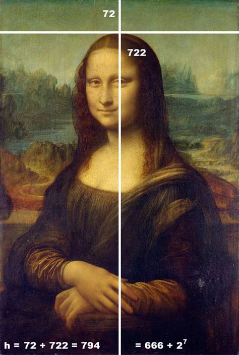Mona Lisas Height Refers To Numbers Such As 72 722 And 666