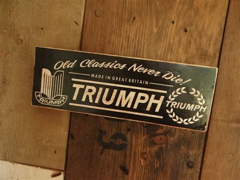 Triumph Classic Car Wooden Vintage Style Sign Plaque Old Etsy