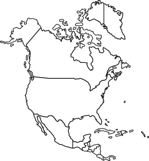 Printable North America Blank Map Free Transparent Png Download Pngkey