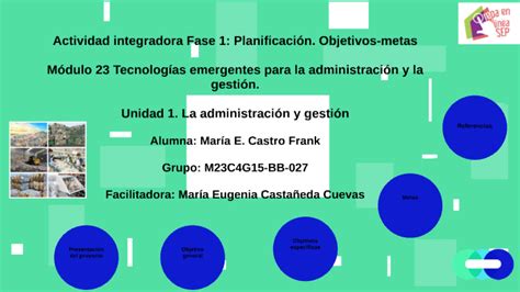 Actividad integradora Fase Planificación Objetivos metas by María Castro Frank