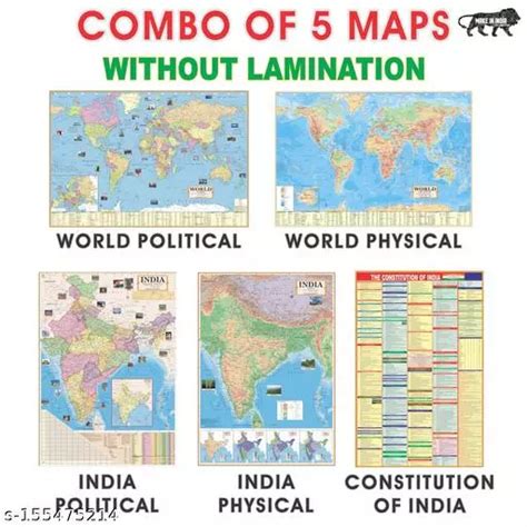 India And World Maps Both Political And Physical Constitution Of India