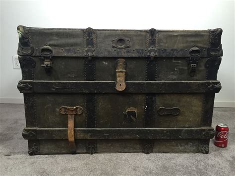 Antique Steamer Trunk The Yale And Towne Mfg Co Antique Steamer Trunk