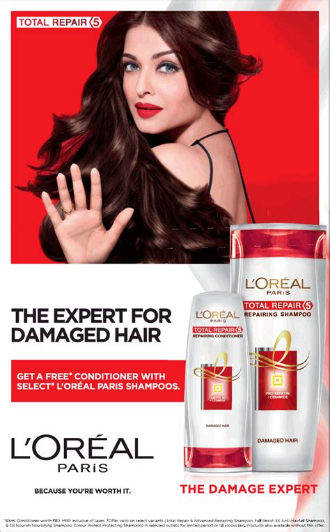 Loreal Paris The Expert For Damaged Hair Get A Free Conditioner Ad