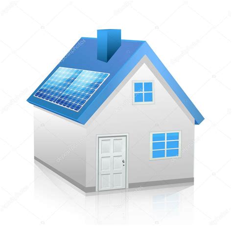 Vector House With Solar Panels — Stock Vector © Yuichiro 24777087