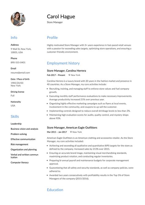 Store Manager Resume And Guide 12 Resume Samples Pdf 2020