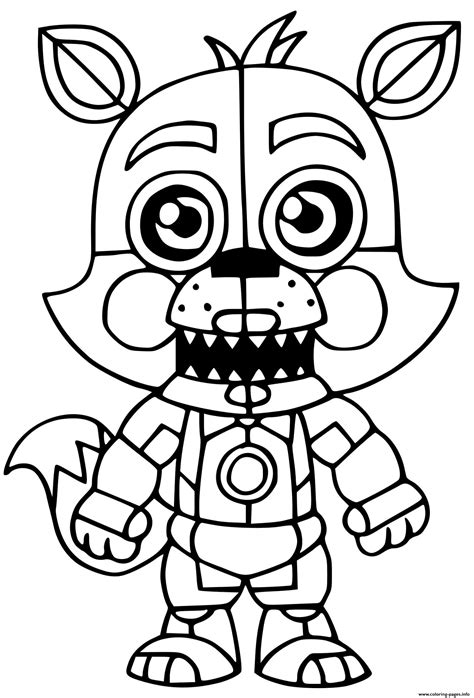 F Naf Foxy Coloring Pages