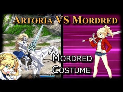 Mordred Costume Solo Vs Artoria Lancer Fgo Youtube