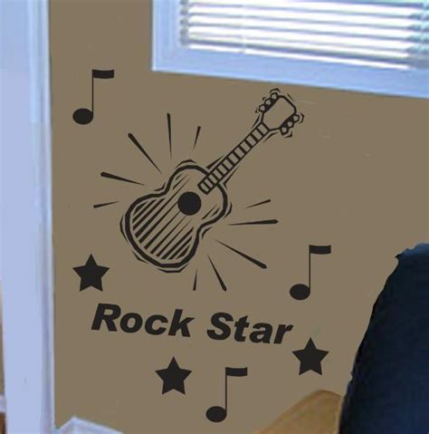 Vinyl Wall Sticker Decor Rock Star Guitar Decal Kit Art Ebay