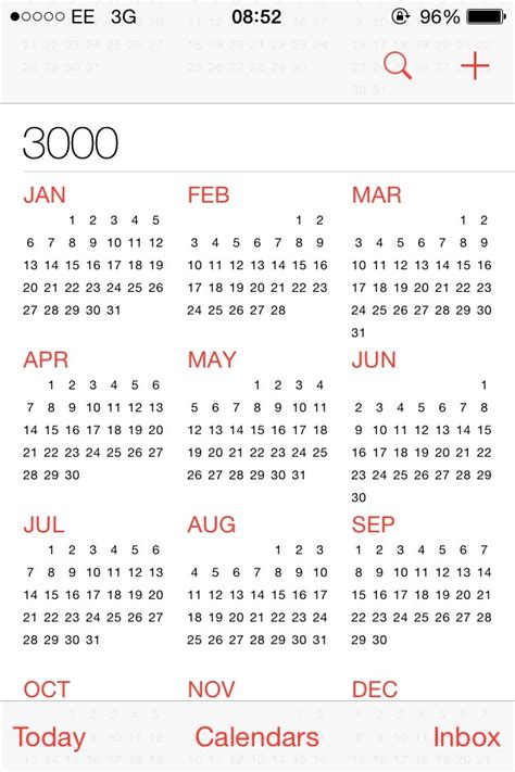 Calendar 3000 Calendar Template 2016
