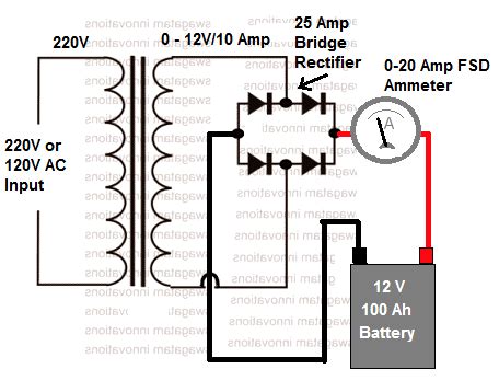See figure 1 for a simple diagram of a typical solar system with this hybrid inverter. 12V Battery Charger Circuits using LM317, LM338, L200, Transistors | Homemade Circuit Projects