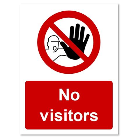 No Visitors Sign Plastic 150 X 200mm Ssp Direct