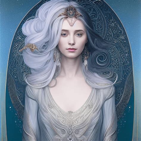 Ethereal Moon Goddess Portrait · Creative Fabrica