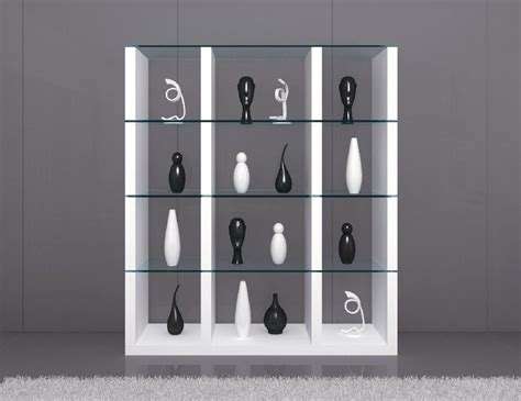 Cloud Unique Wall Unit In White With Clear Glass Shelves