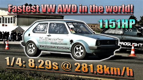 New Vw Awd World Record 16vampir Golf Mk1 Awd 1151hp 8