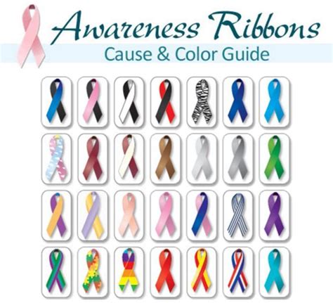 Awareness Ribbons Cause And Color Guide Here S An Easy Guide To Help You Find The Ribbons For