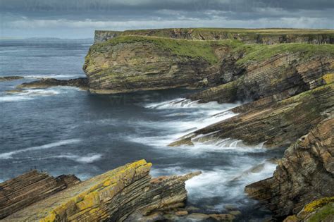 Dramatic Layered Cliffs At Burwick On South Ronaldsay Orkney Islands