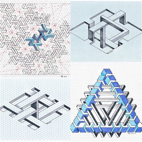 Impossible Geometry Symmetry Isometric Handmade Mathart Regolo54