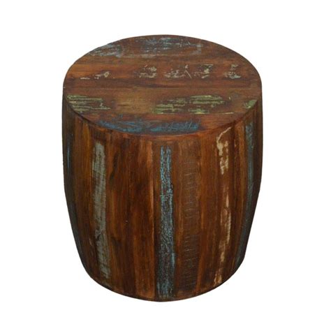 Maybe you would like to learn more about one of these? Rustic Reclaimed Wood Drum Barrel Style Side Table | Chairish