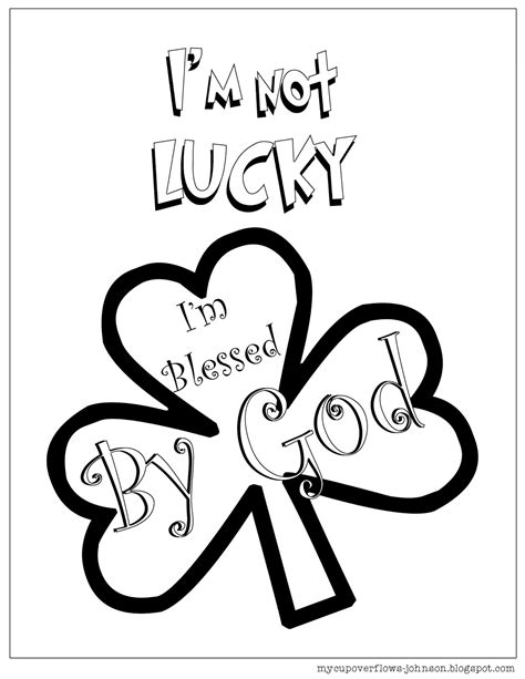 You can find lots of printable pages here to decorate and give to your leprechaun on march we have simple images for younger coloring fans and advanced images for adults to enjoy. My Cup Overflows: St. Patrick's Day Coloring Pages