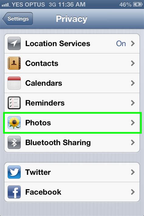 Procamera And New Iphone Ios 6 Privacy Settings Turning On Photo