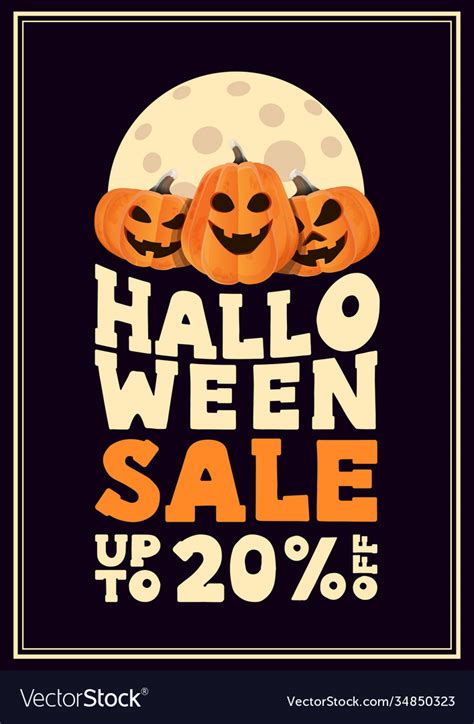 Halloween Sale Up To 20 Off Discount Vertical Vector Image