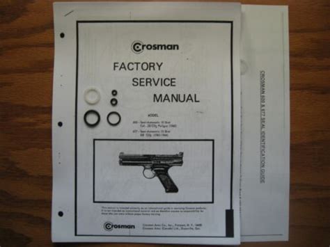 Crosman 600 677 Pistol Seal Kit Factory Service Manual Instructions