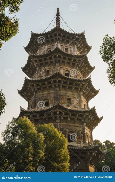 Low Angle View Of The Tower In Kaiyuan Temple At Sunrise In Quanzhou