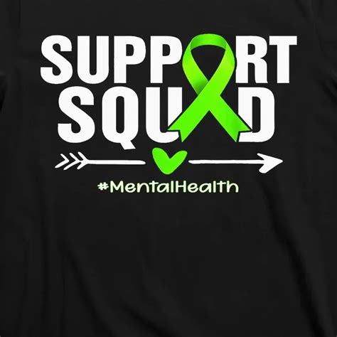 Support Squad Mental Health Awareness Green Ribbon T Shirt Teeshirtpalace