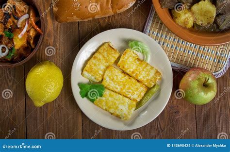 Caucasian Circassian Fried Cheese Stock Photo Image Of Chechnya