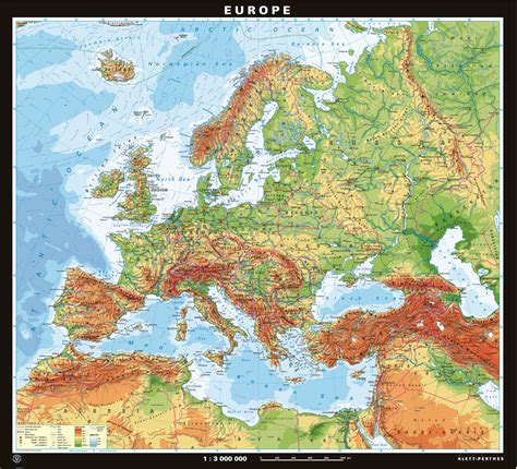 Europe Physical Map The Map Shop