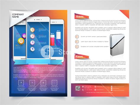 Creative Two Page Brochure Template Or Flyer Design With Illustration