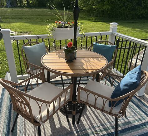 Yitahome Piece Wicker Outdoor Patio Dining Table Chair Set With