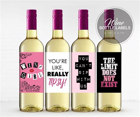 mean girls wine bottle labels mean girls party instant download etsy