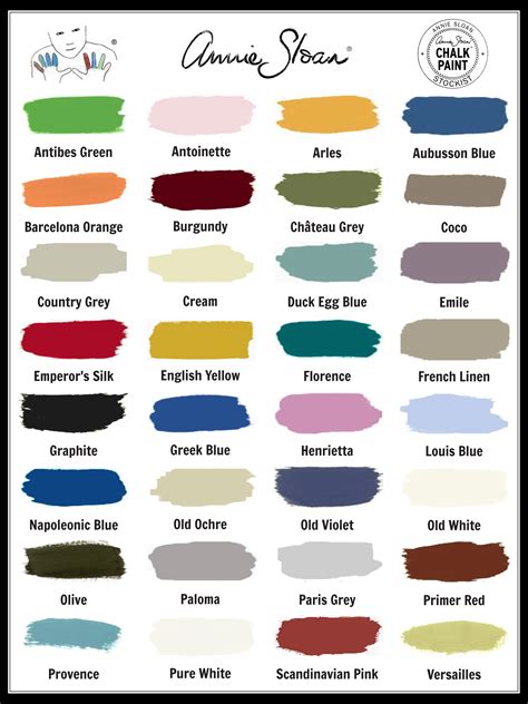 The Many Chalk Paint Colors Of Annie Sloan Paint Colors